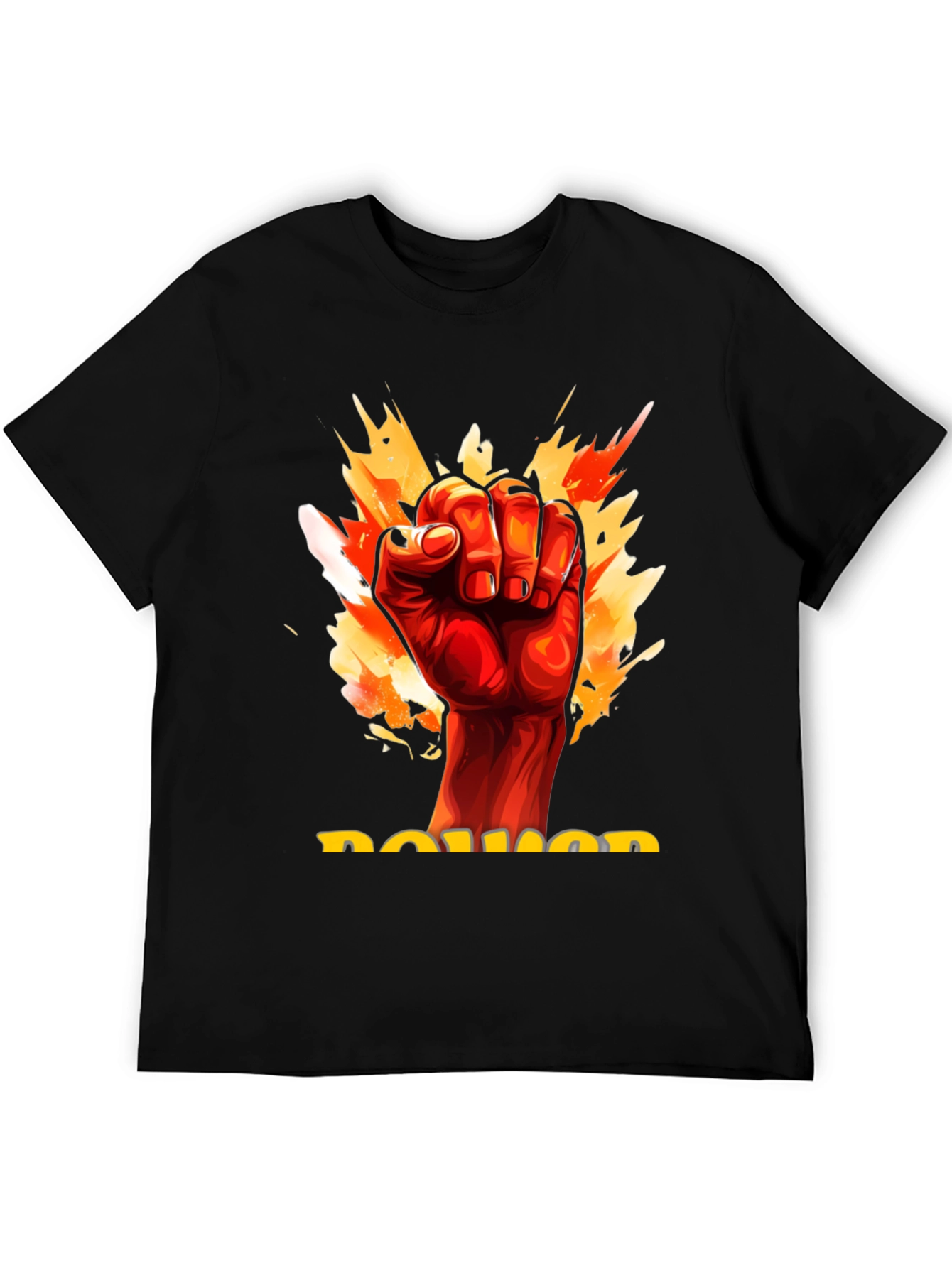 Power Fist Graphic Tee - Mens Black Cotton T-Shirt
