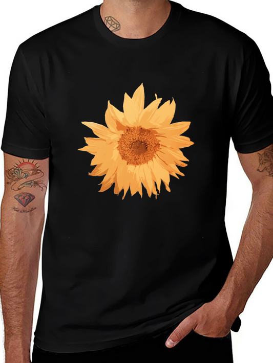 Sunflower Graphic Tee - Casual Black T-Shirt