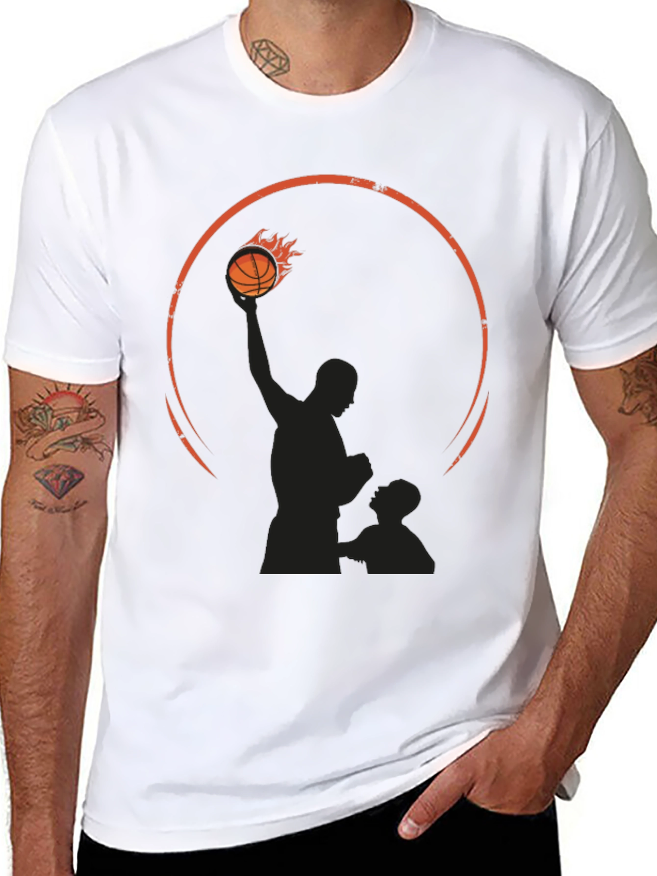 Basketball Silhouette Graphic T-Shirt