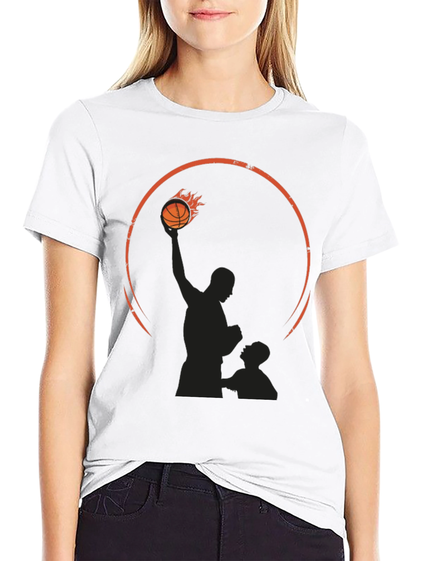 Basketball Silhouette Graphic T-Shirt