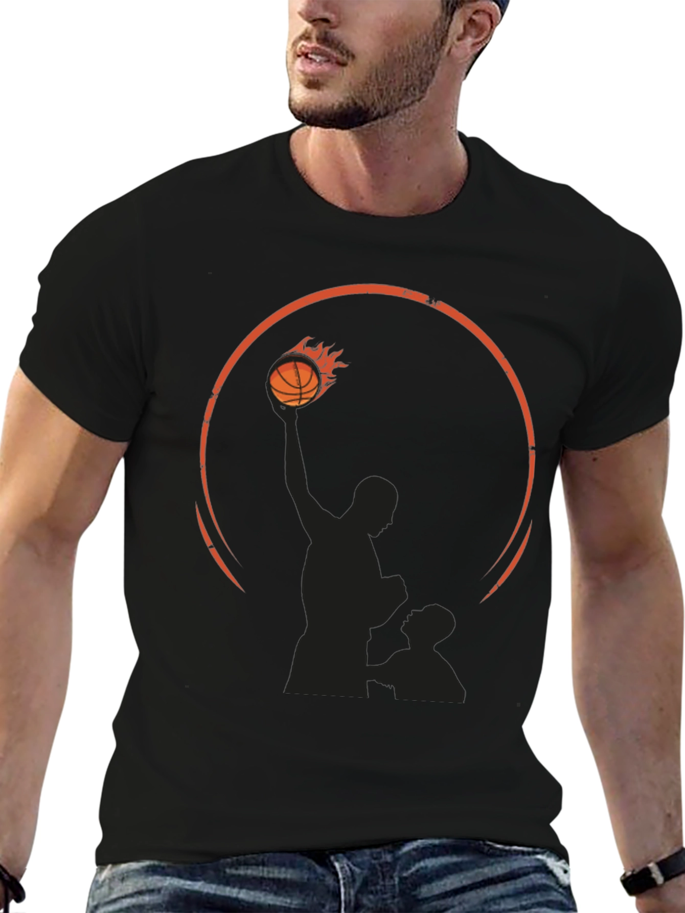 Basketball Silhouette Graphic T-Shirt