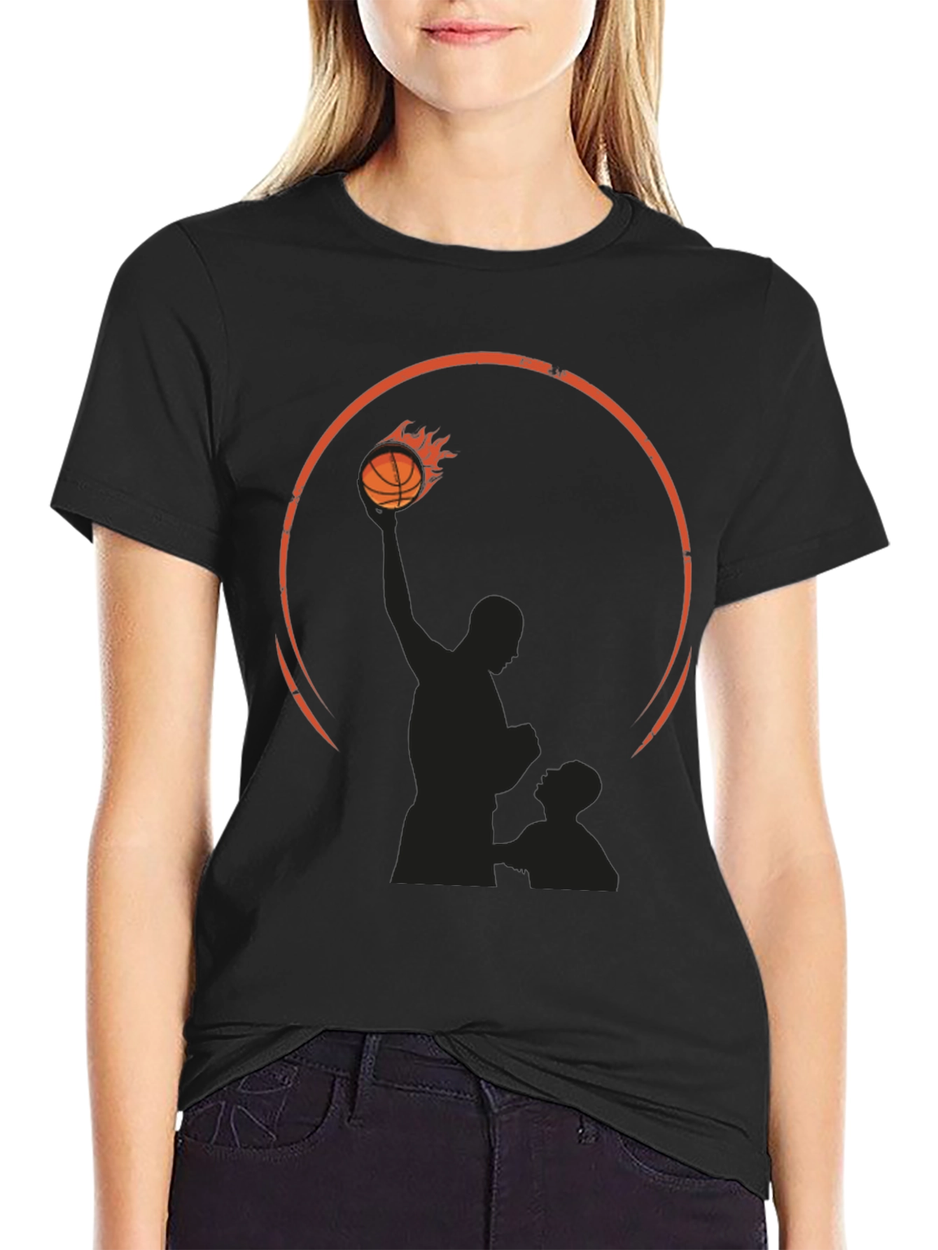 Basketball Silhouette Graphic T-Shirt
