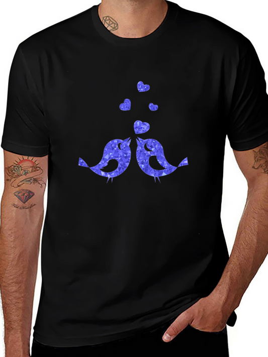 Lovebird Heart Tee - Modern Graphic T-Shirt