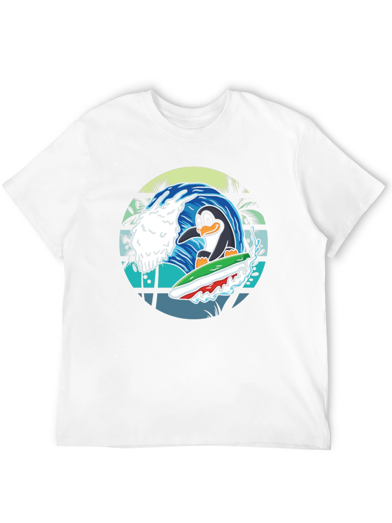 Surfing Penguin Graphic Tee - Black