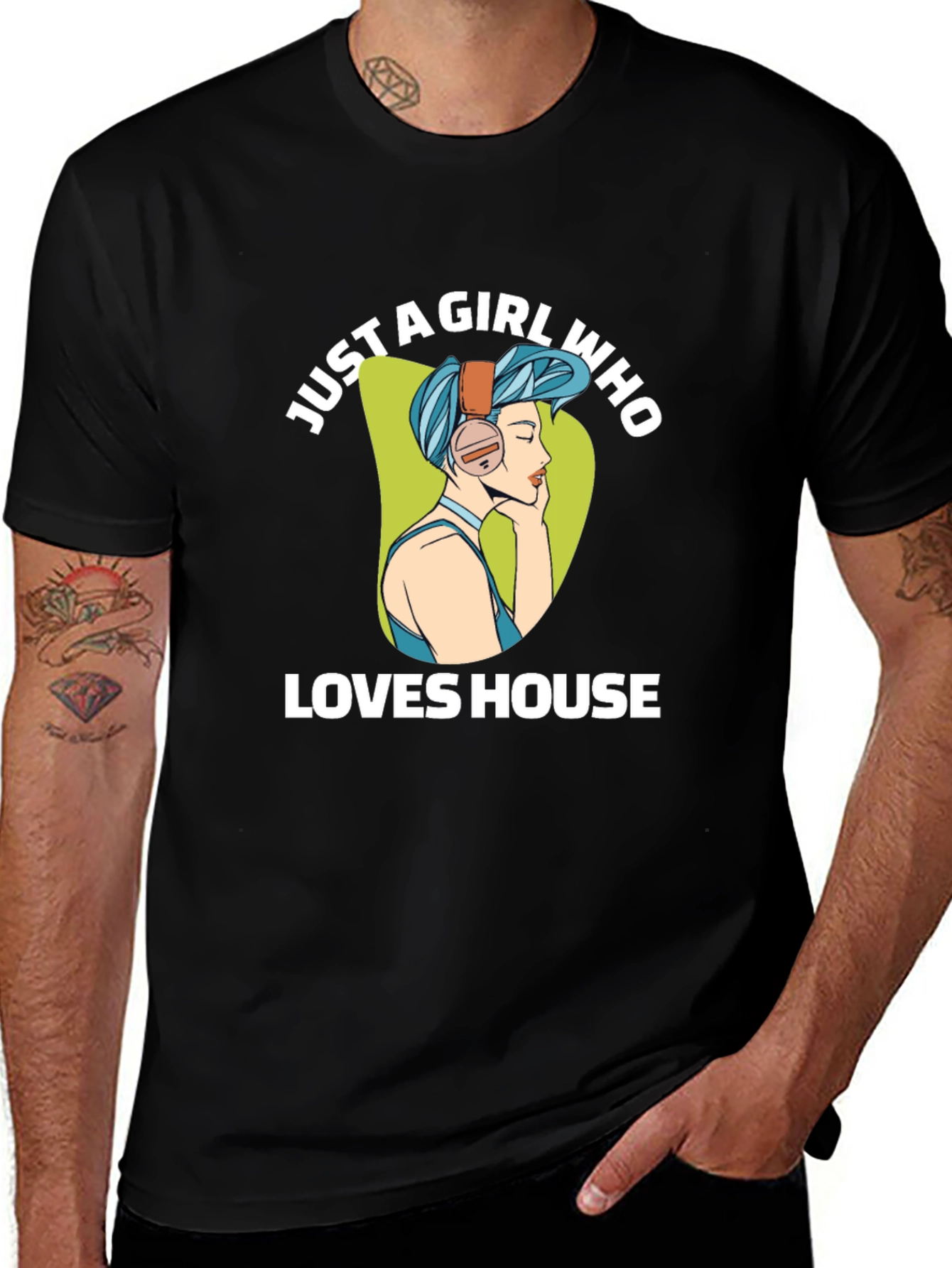 Just A Girl Who Loves House Music Graphic T-Shirt