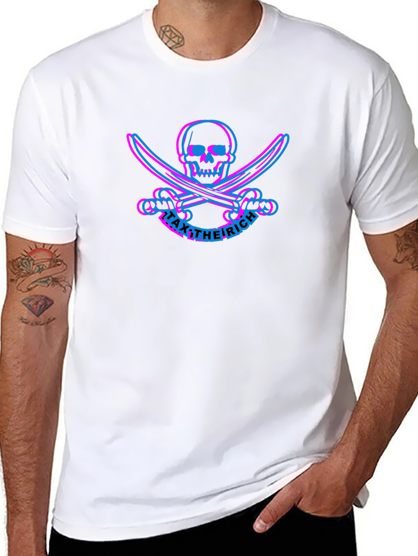 Tax the Rich Skull & Swords Black T-Shirt