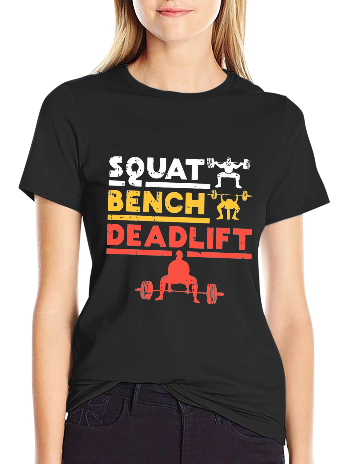 Squat Bench Deadlift Weightlifting Gym T-Shirt