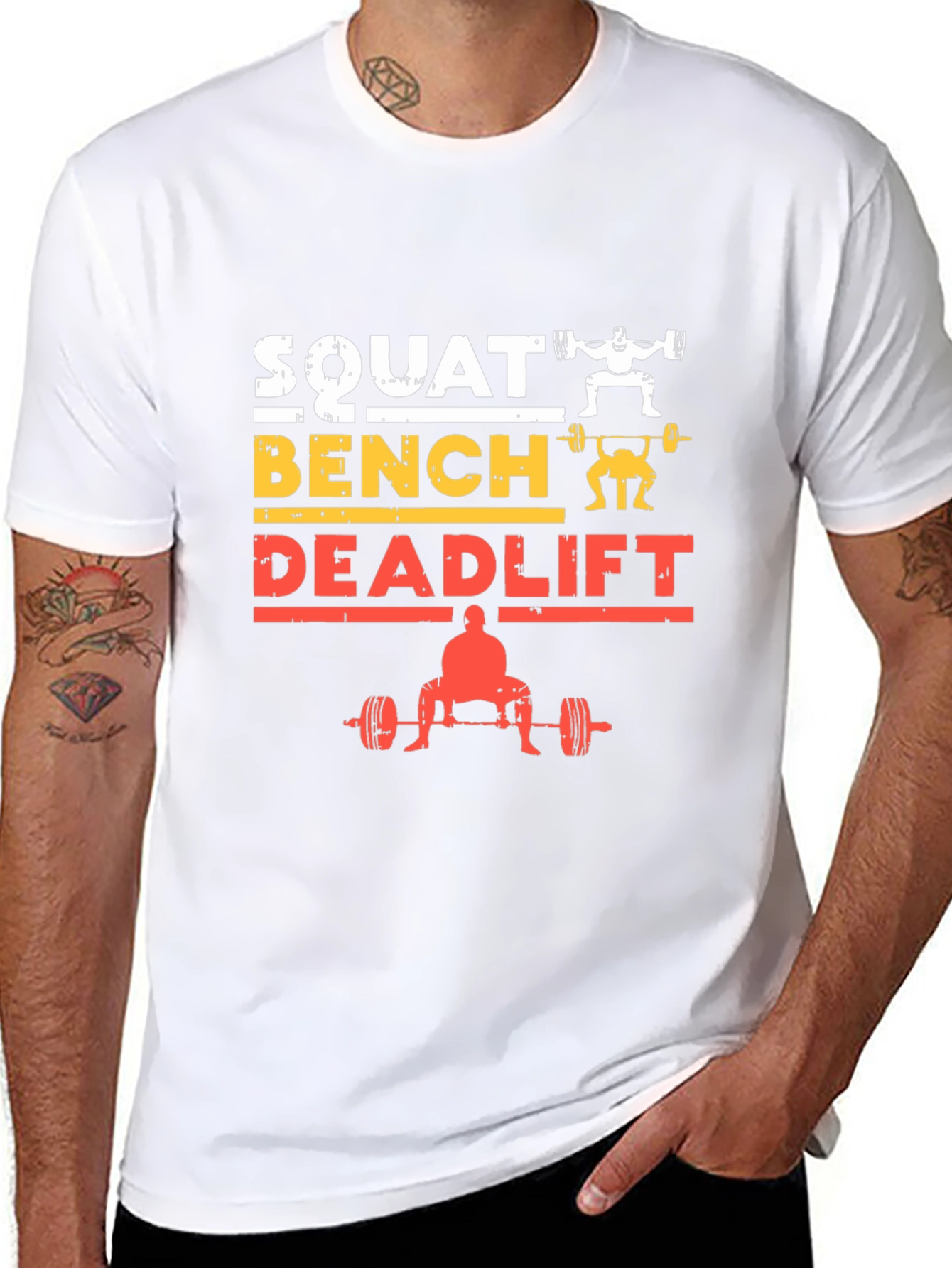 Squat Bench Deadlift Weightlifting Gym T-Shirt