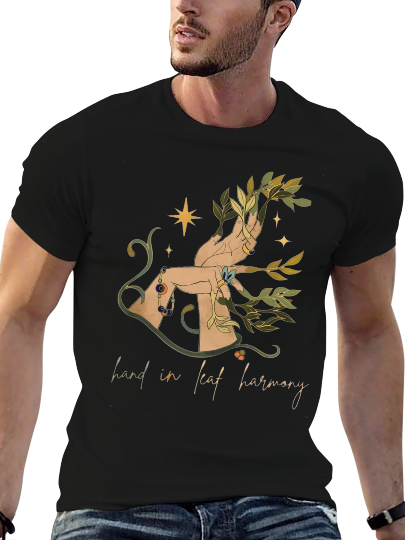 Hand in Leaf Harmony Graphic Tee