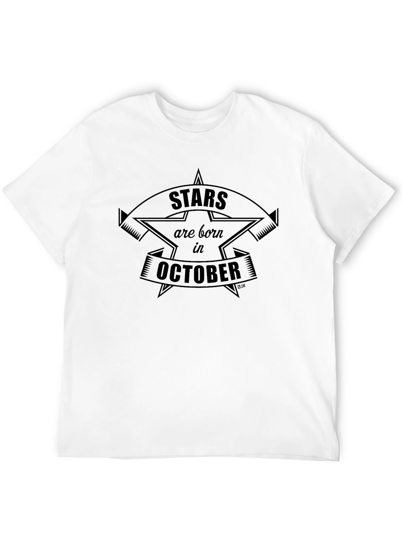 Stars Born in October Black T-Shirt