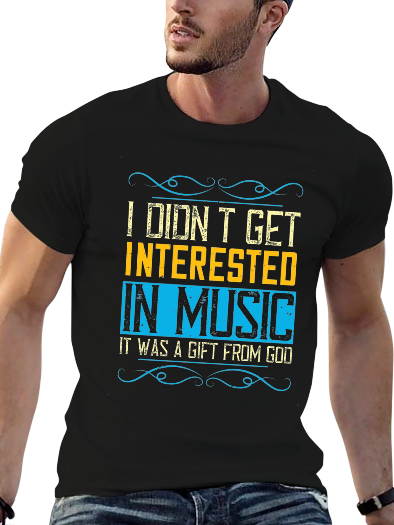 Music Gift from God Black Graphic Tee