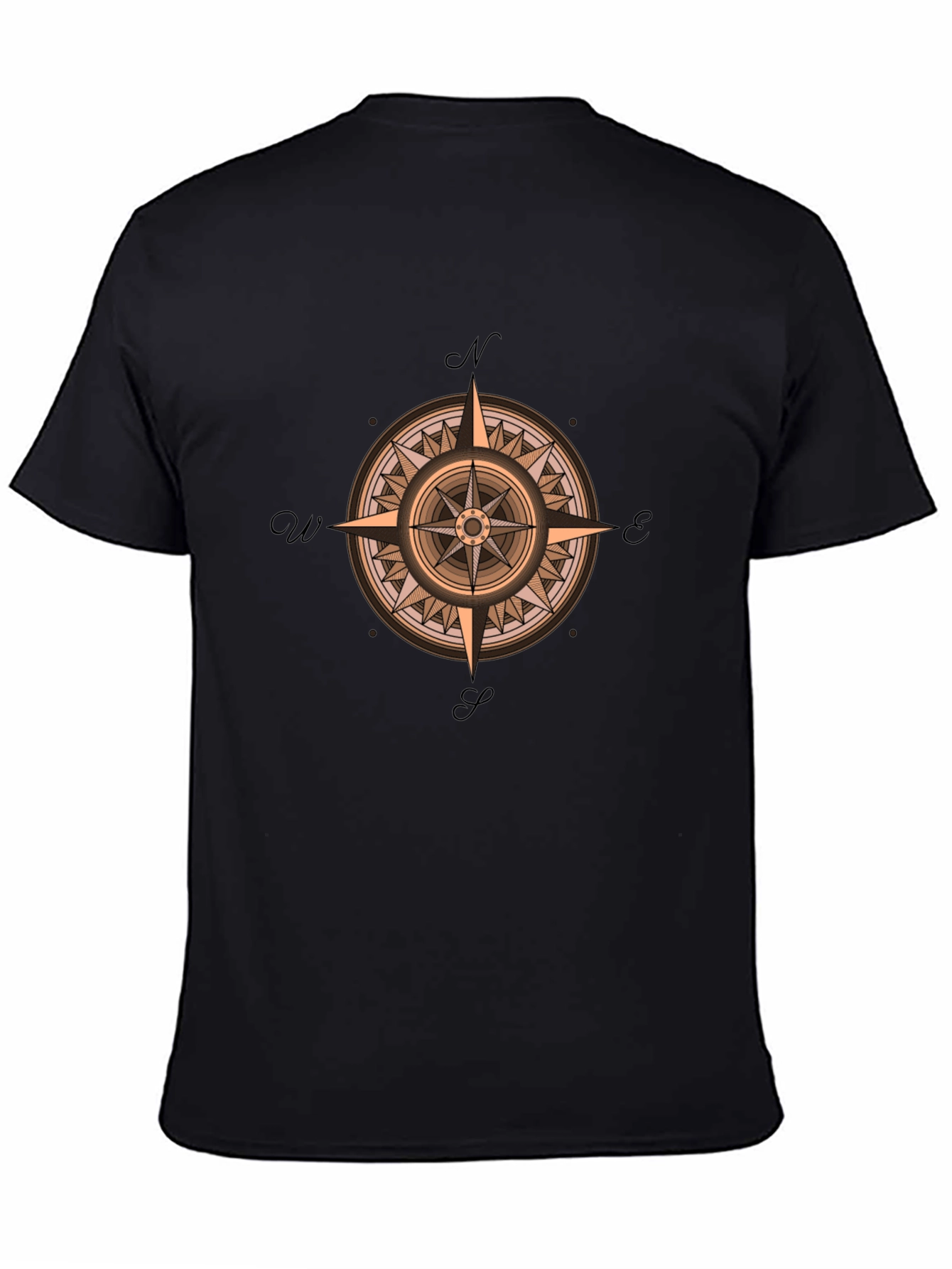 Compass Rose Graphic Print Crew Neck T-Shirt