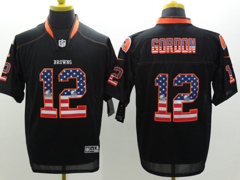 Men's Cleveland Browns Josh Gordon #12 Black Game Jerseys