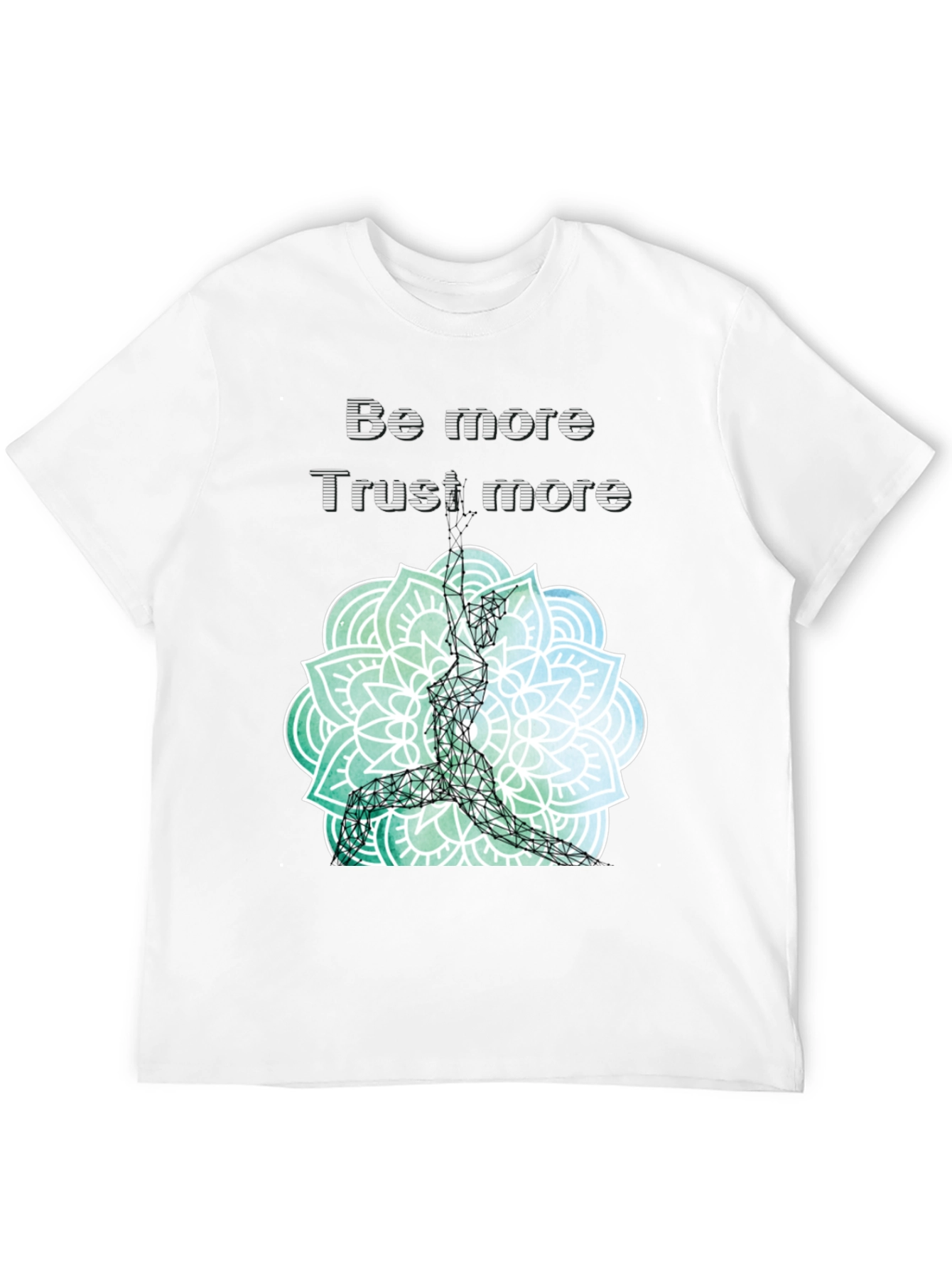 Geometric Yoga Pose Mandala Graphic Tee - Black