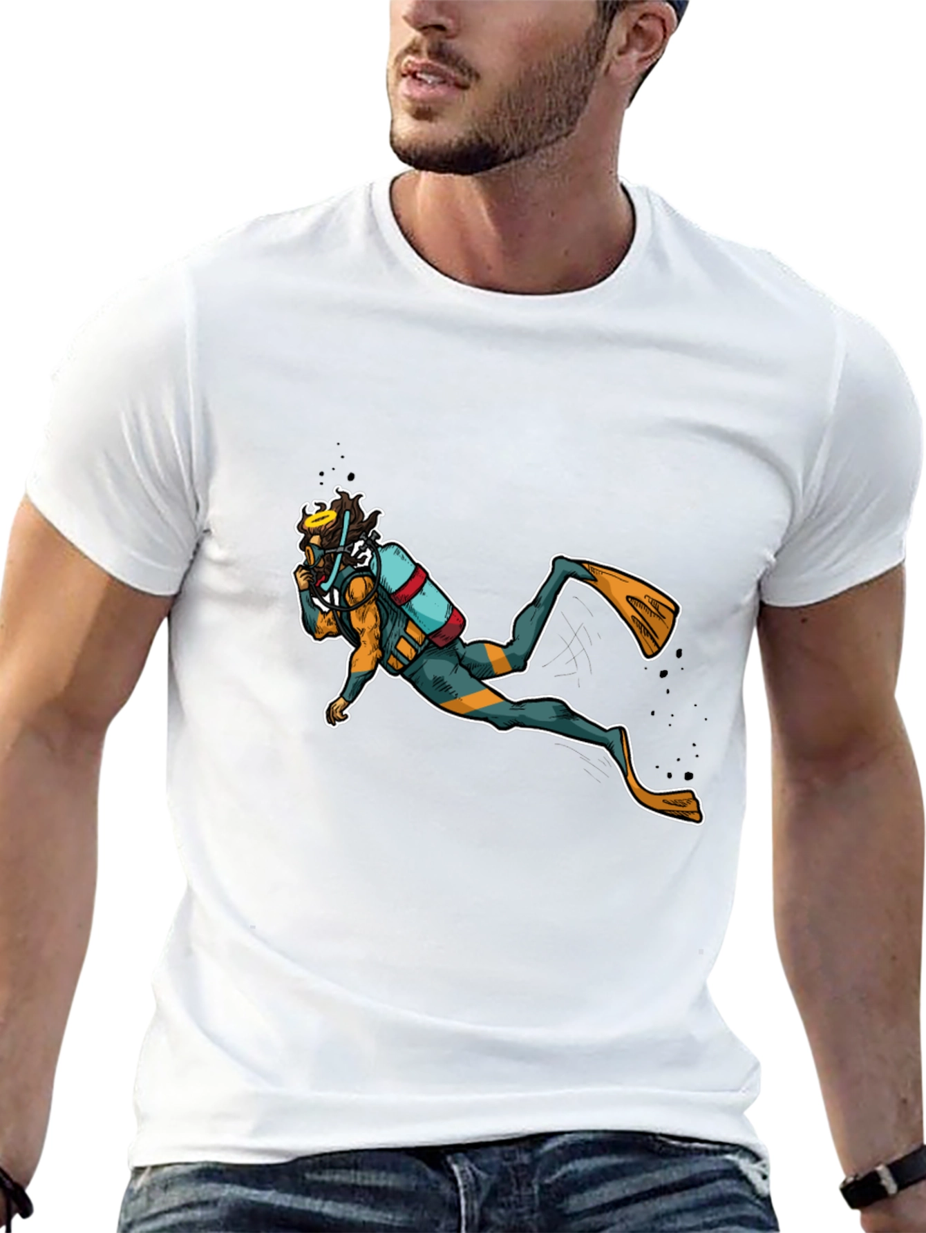 Scuba Diver Graphic Black T-Shirt