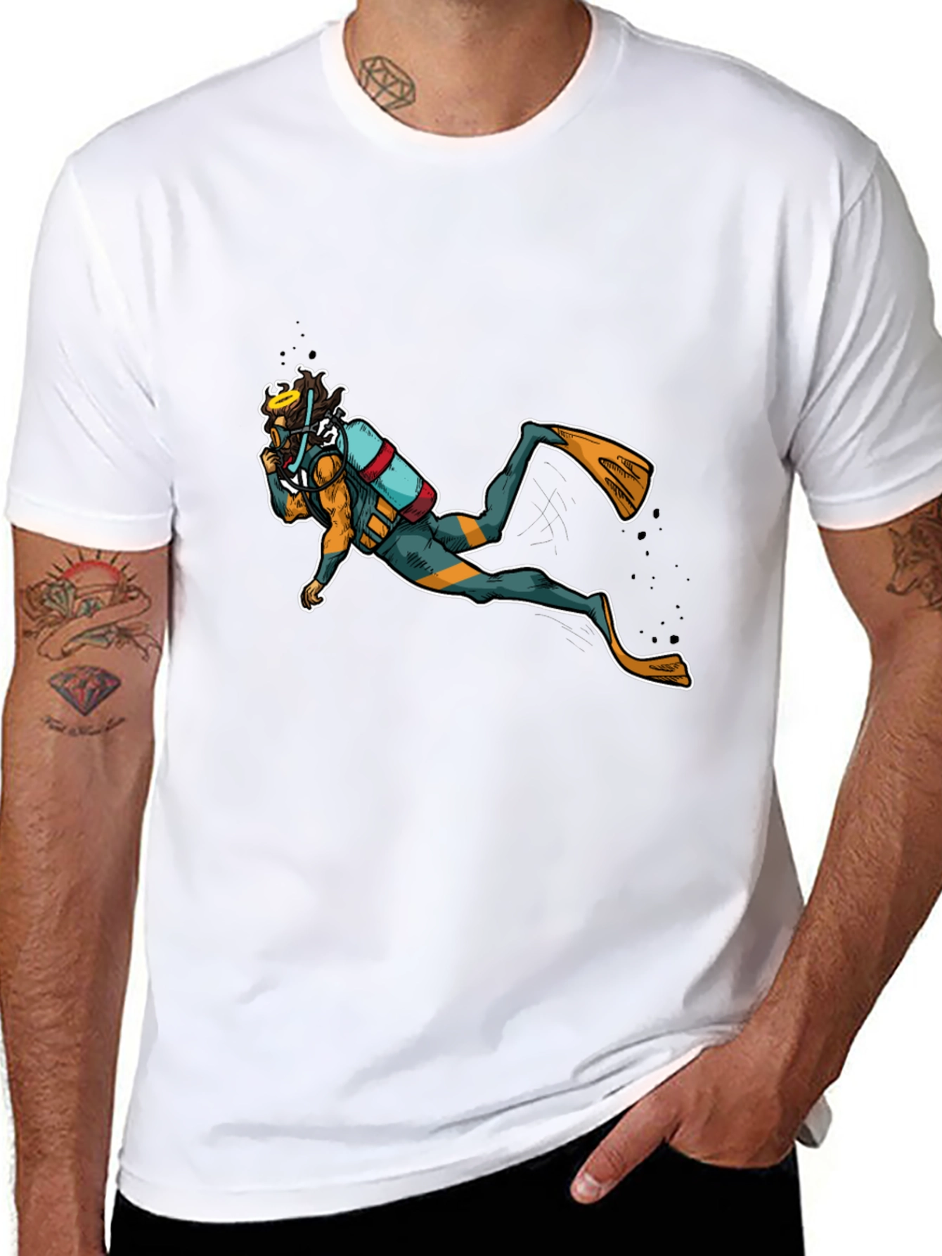 Scuba Diver Graphic Black T-Shirt