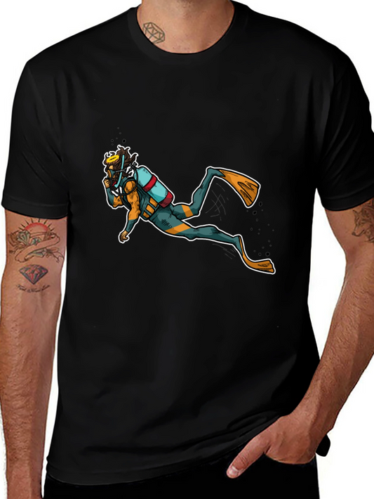 Scuba Diver Graphic Black T-Shirt