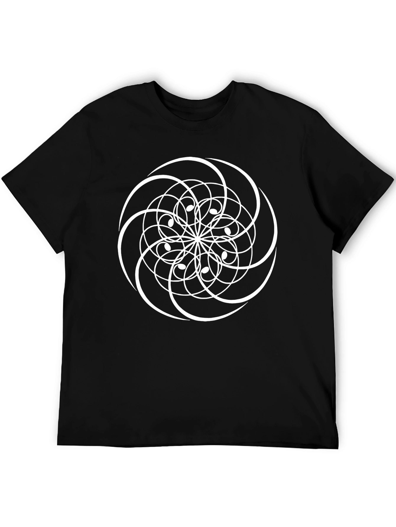 Abstract Geometric Design Black T-Shirt