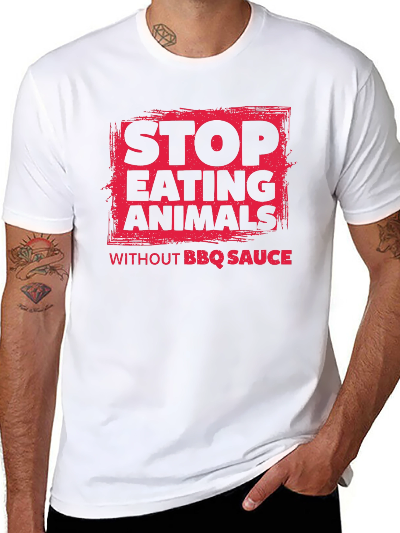 Stop Eating Animals BBQ Sauce T-Shirt