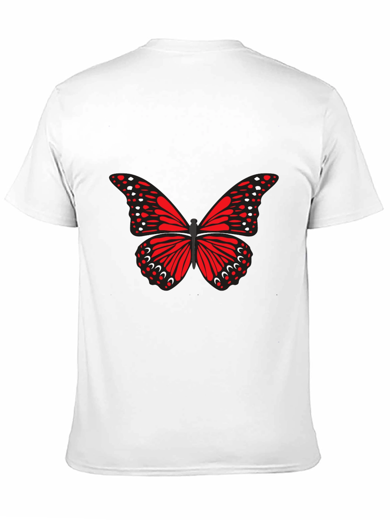 Butterfly Graphic Tee - Black Cotton Casual Top