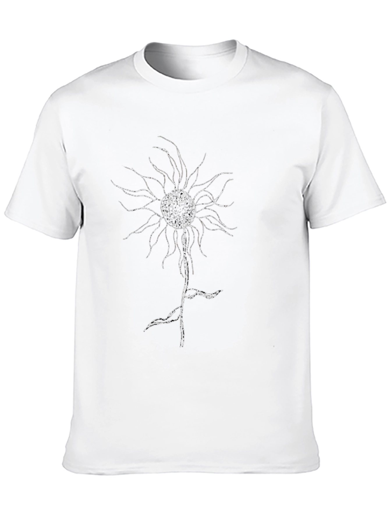 Black T-Shirt with Abstract Floral Graphic