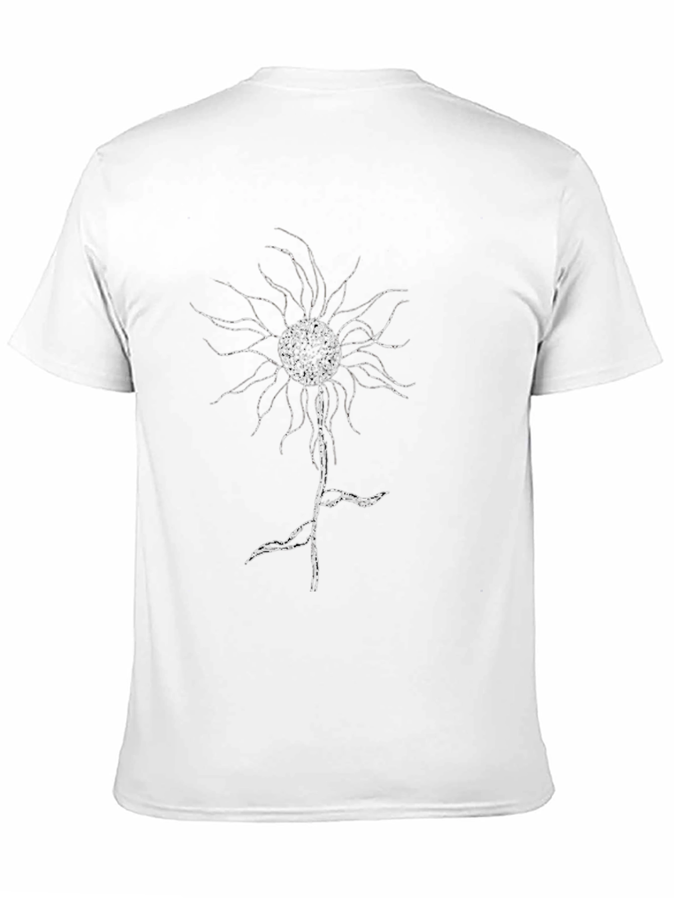 Black T-Shirt with Abstract Floral Graphic