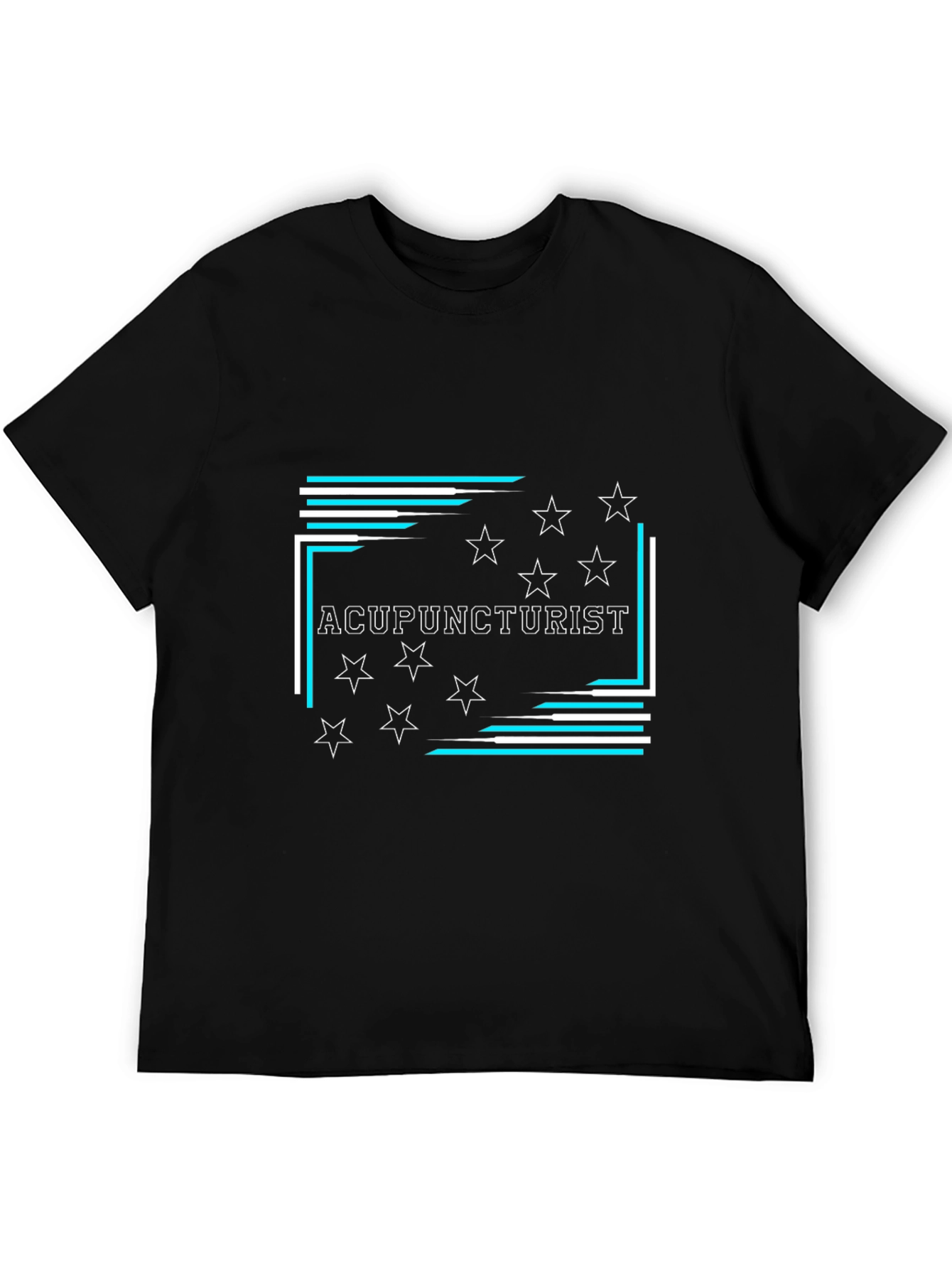 Acupuncturist Star Graphic Black T-Shirt