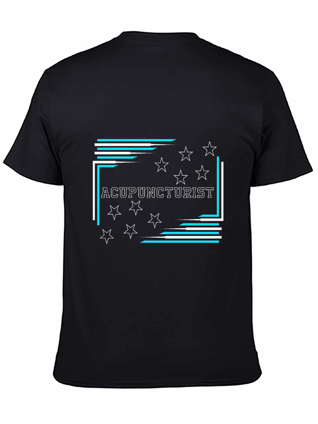 Acupuncturist Star Graphic Black T-Shirt