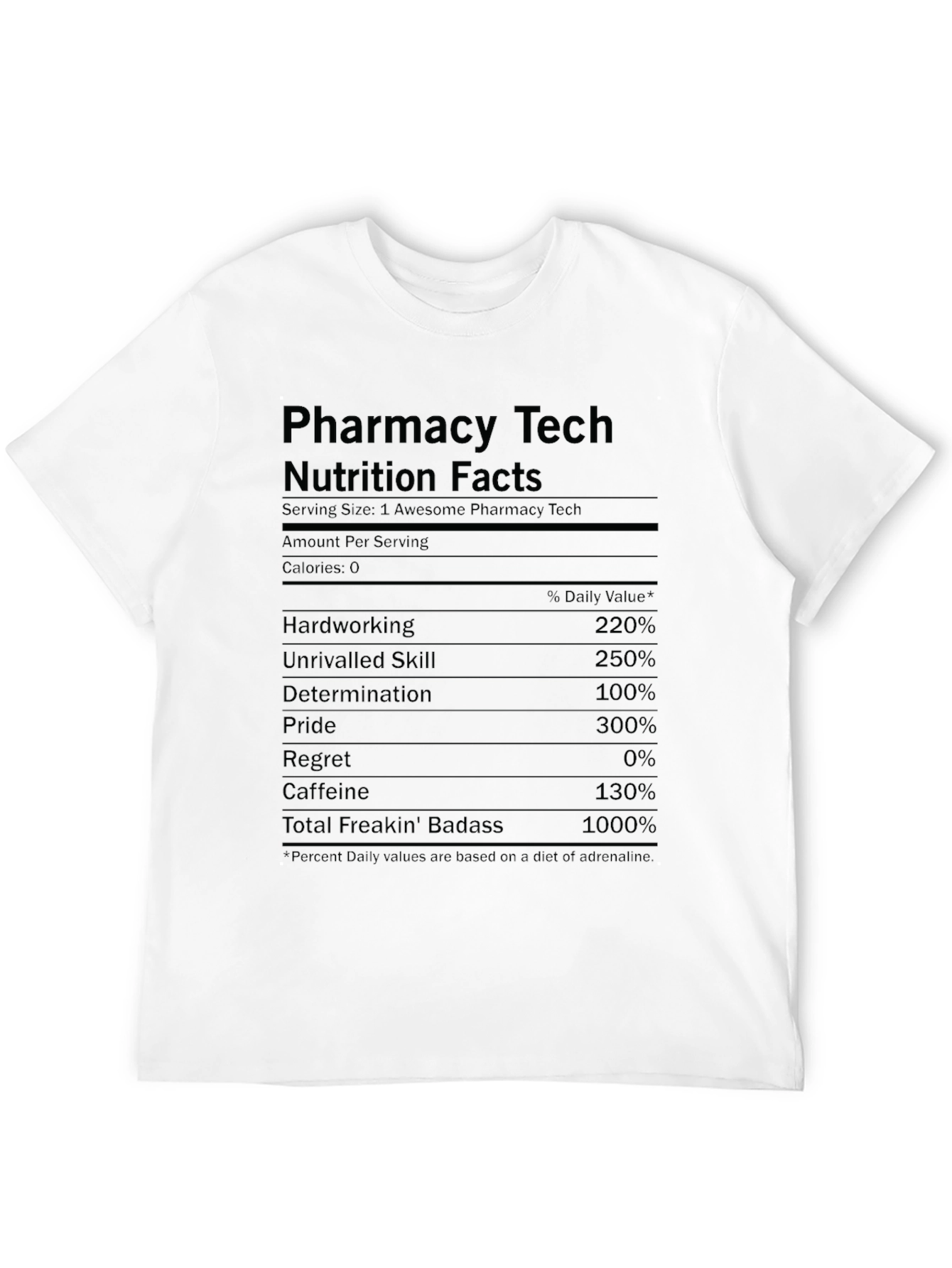 Pharmacy Tech Nutrition Facts T-Shirt