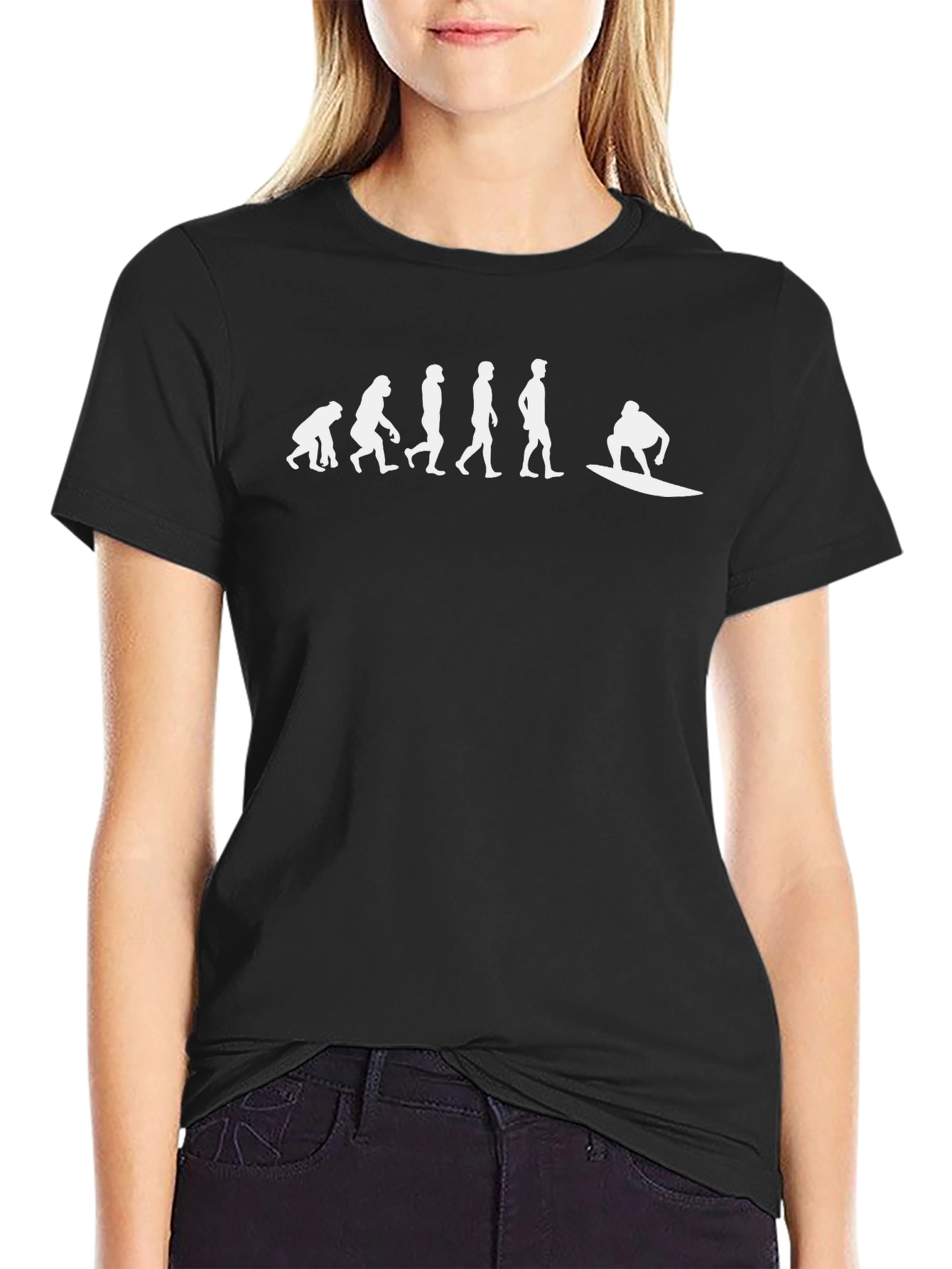 Evolution of Surfing T-Shirt | Black Cotton Tee