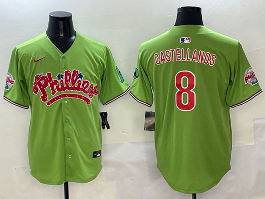 Men's Philadelphia Phillies Nick Castellanos #8 Green Player Jerseys