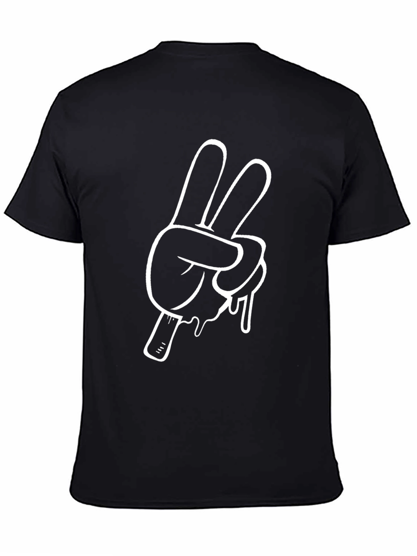 Cool Peace Sign Graphic Tee - Black