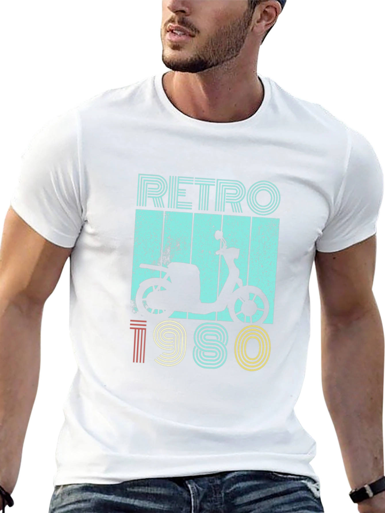Retro 1980s Scooter Graphic T-Shirt