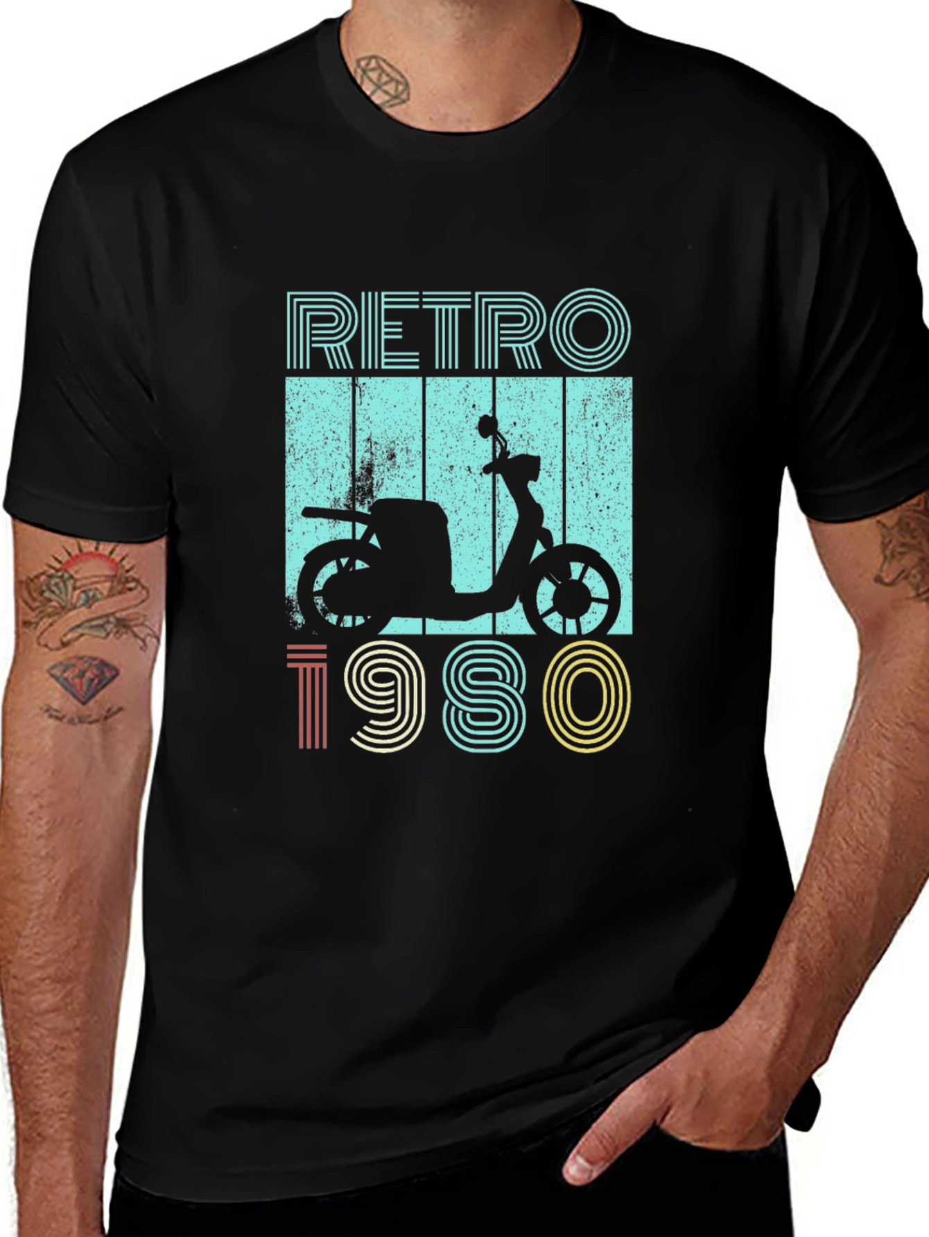 Retro 1980s Scooter Graphic T-Shirt