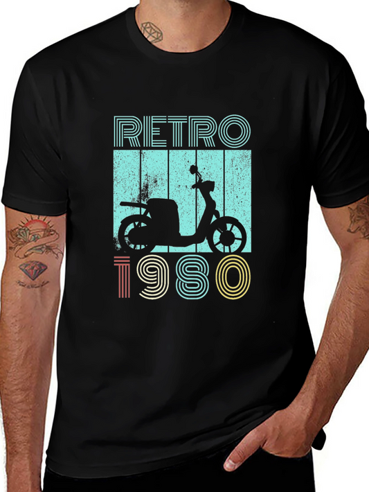 Retro 1980s Scooter Graphic T-Shirt