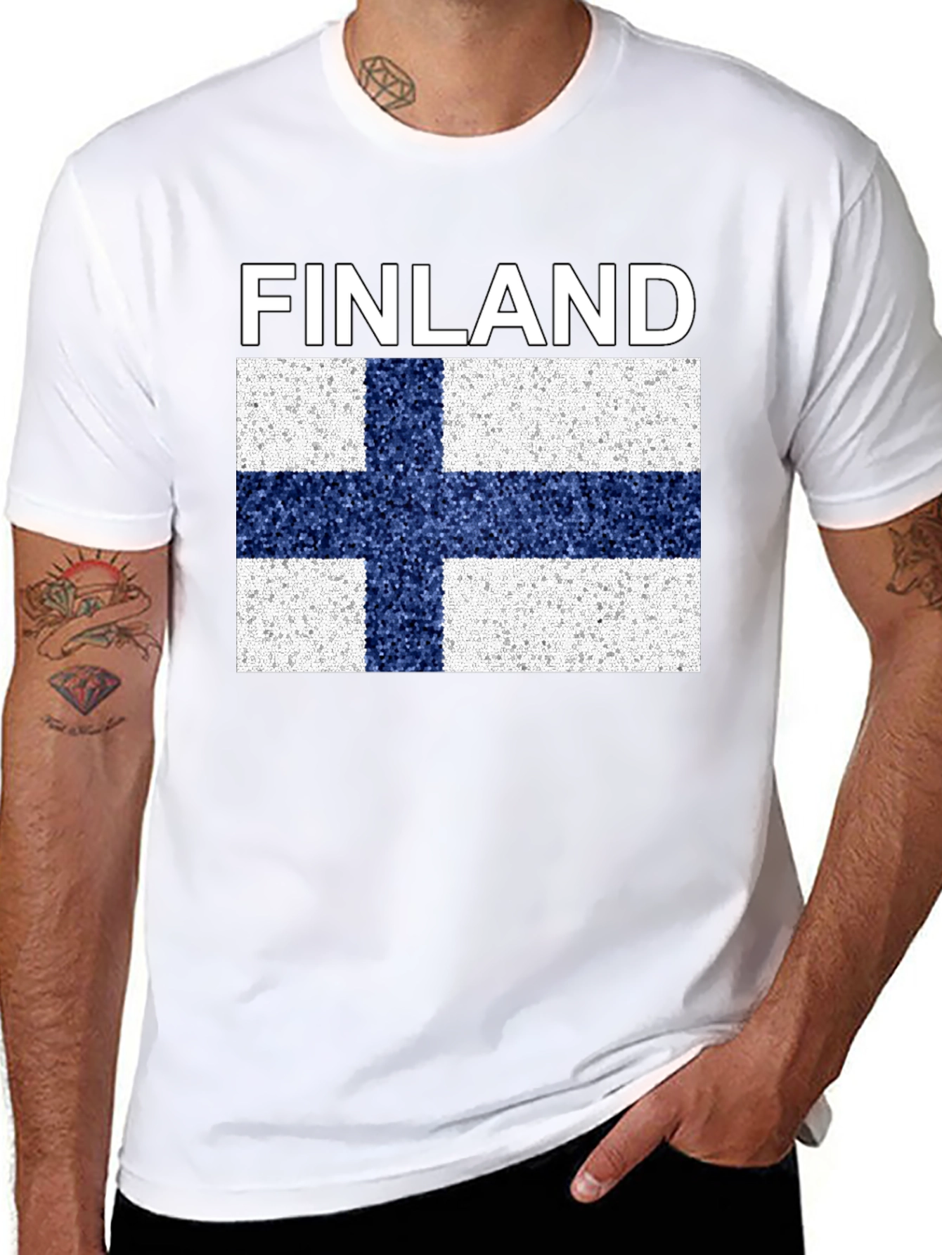 Finland Flag T-Shirt - Black Graphic Tee