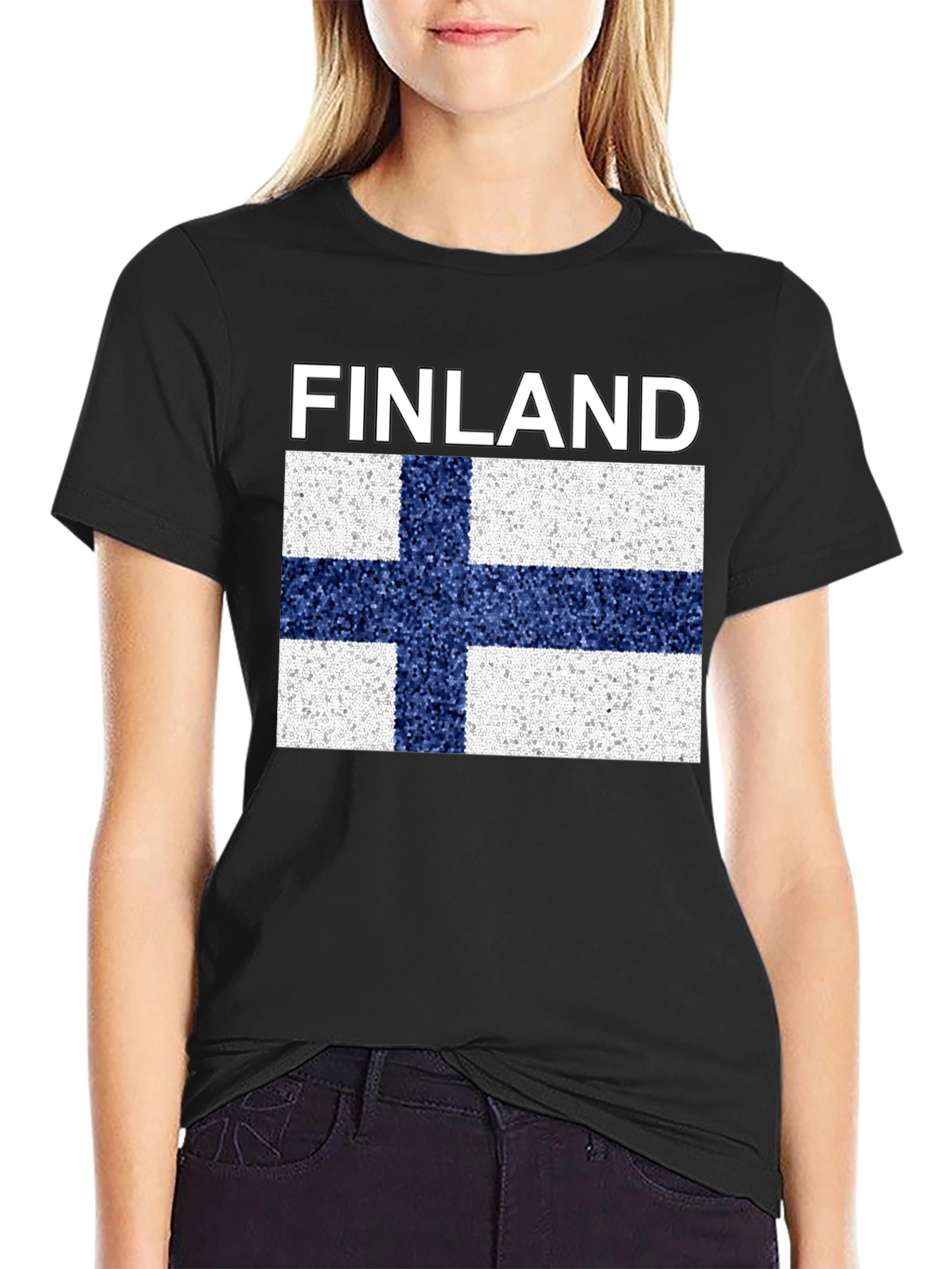 Finland Flag T-Shirt - Black Graphic Tee