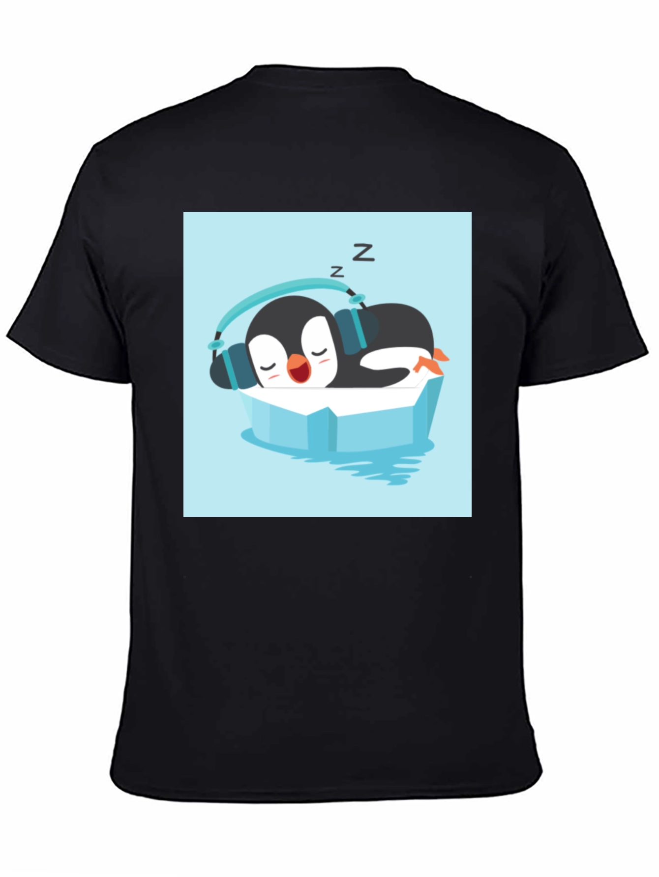 Relaxed Penguin Tee - Sleepy Iceberg Design