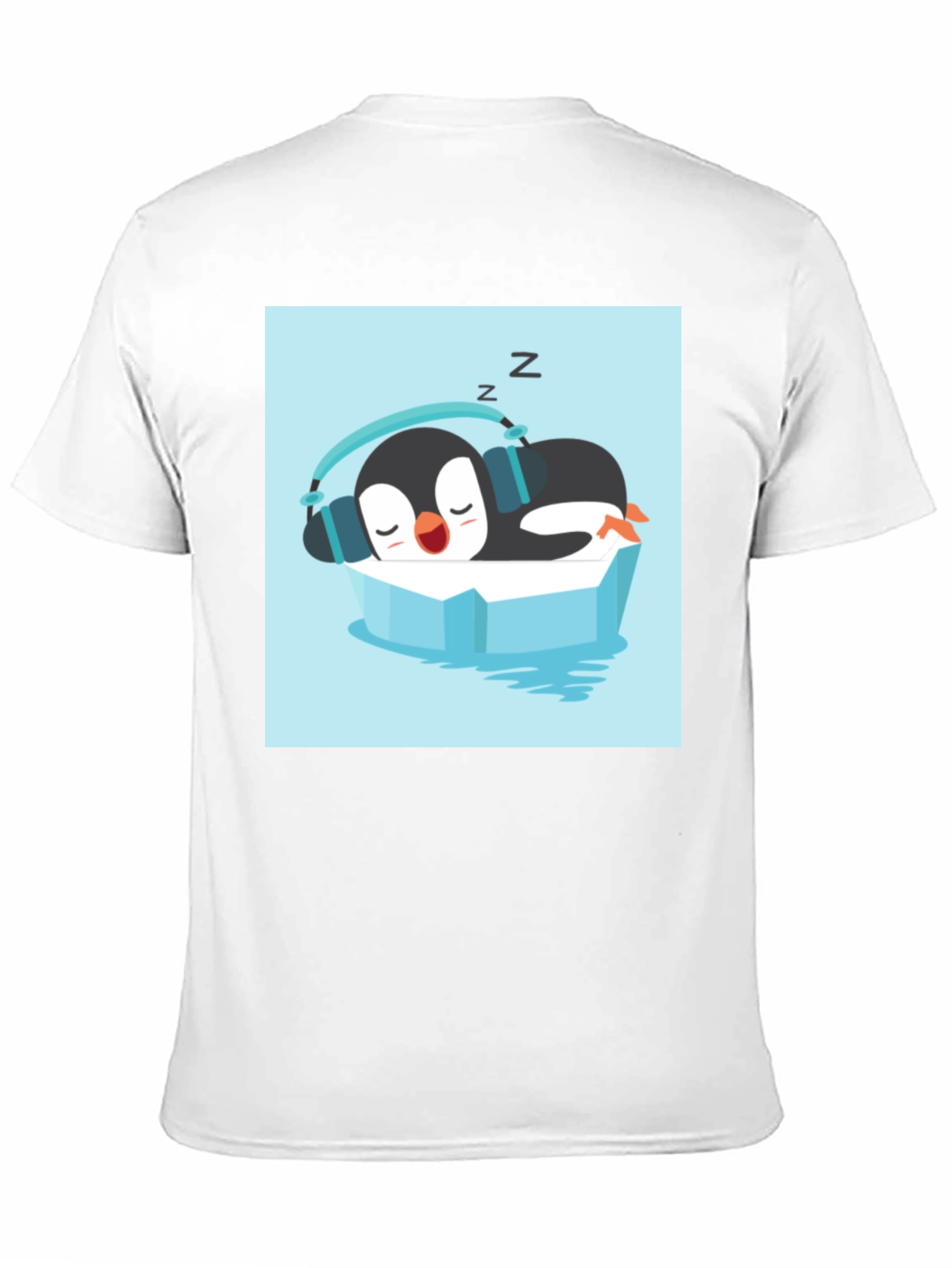 Relaxed Penguin Tee - Sleepy Iceberg Design