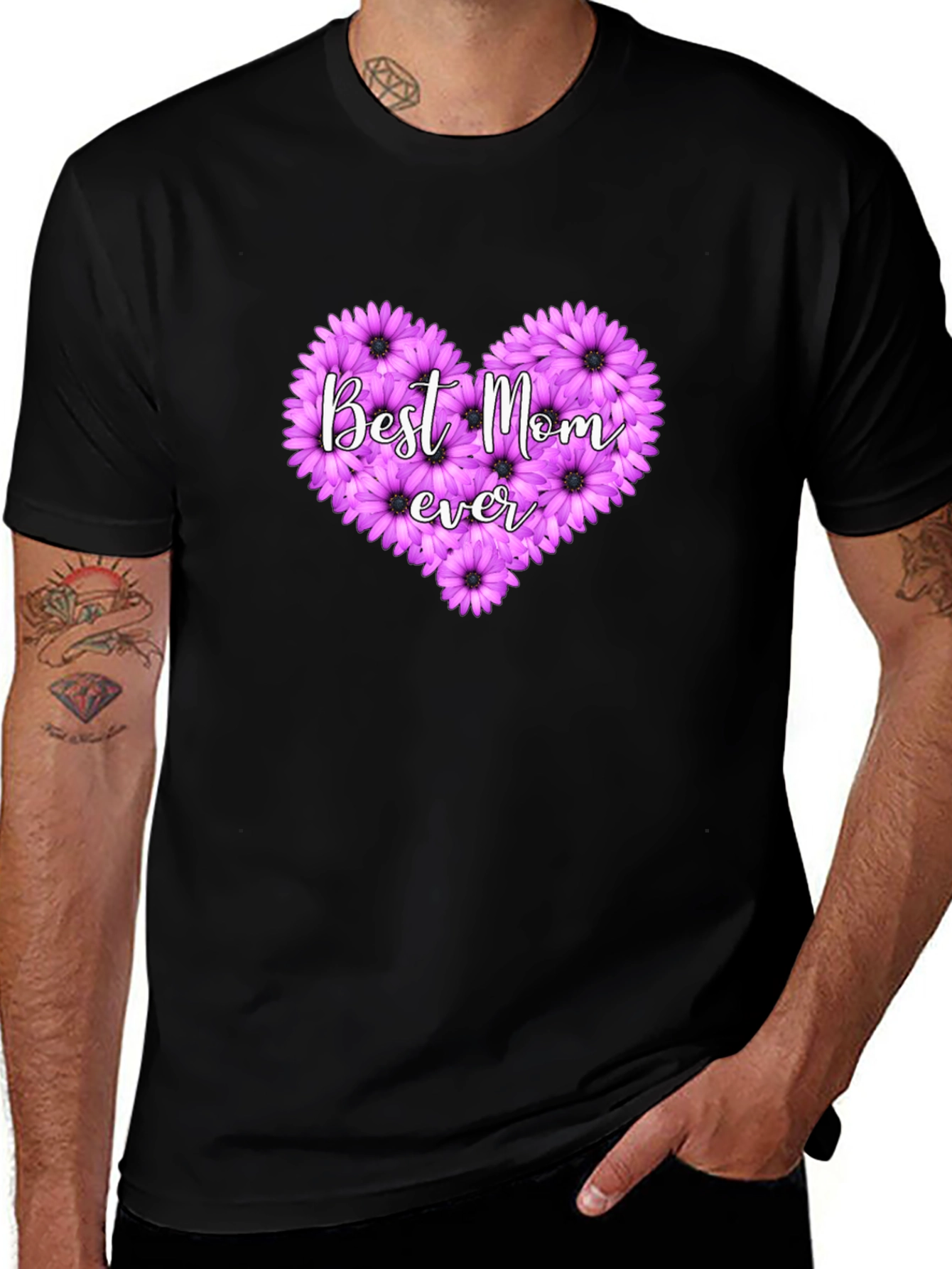 Best Mom Ever Floral Heart T-Shirt