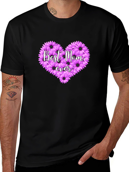 Best Mom Ever Floral Heart T-Shirt