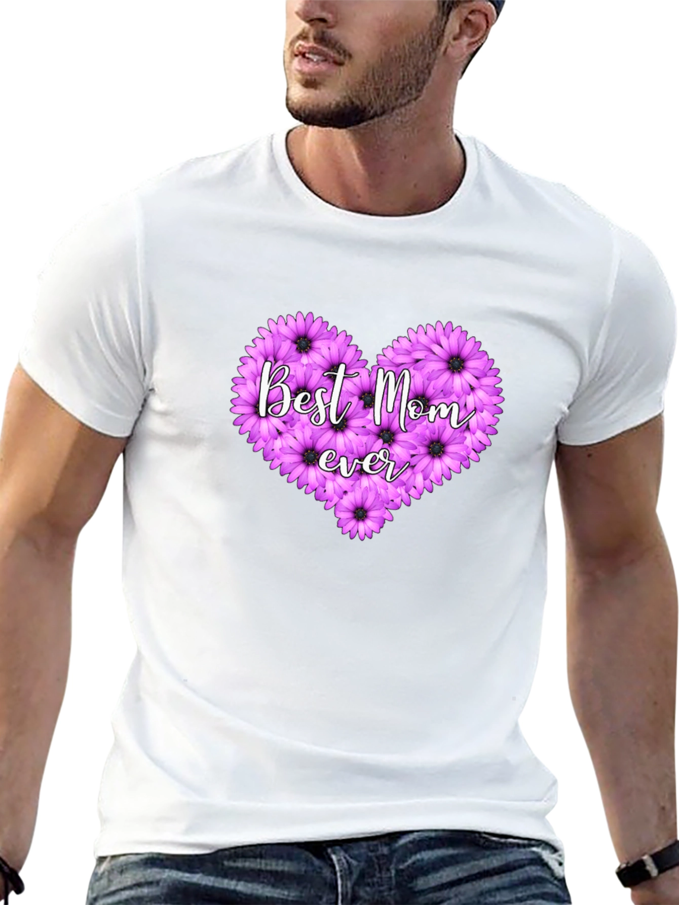 Best Mom Ever Floral Heart T-Shirt