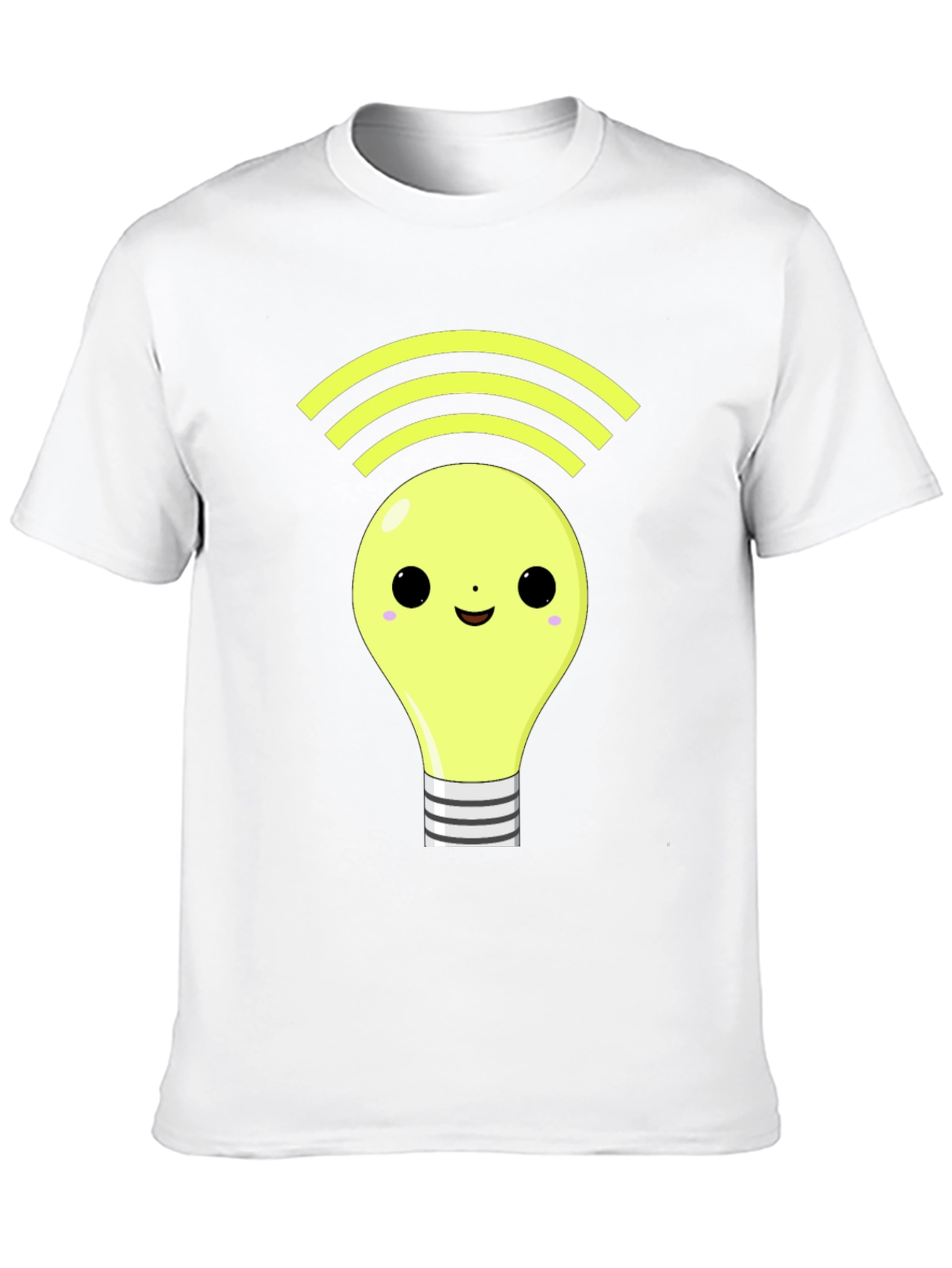 Light Bulb WiFi Graphic Tee - Black Cotton T-Shirt