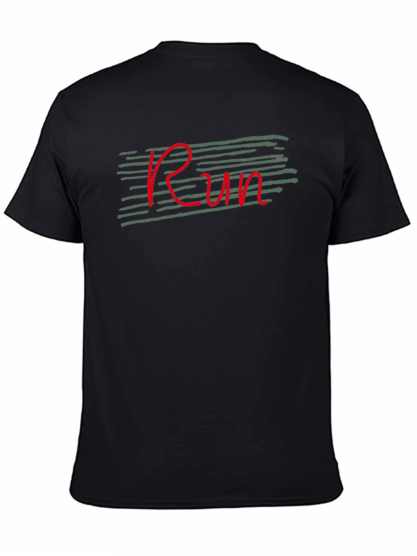Run Graphic Tee - Black Cotton Casual T-Shirt