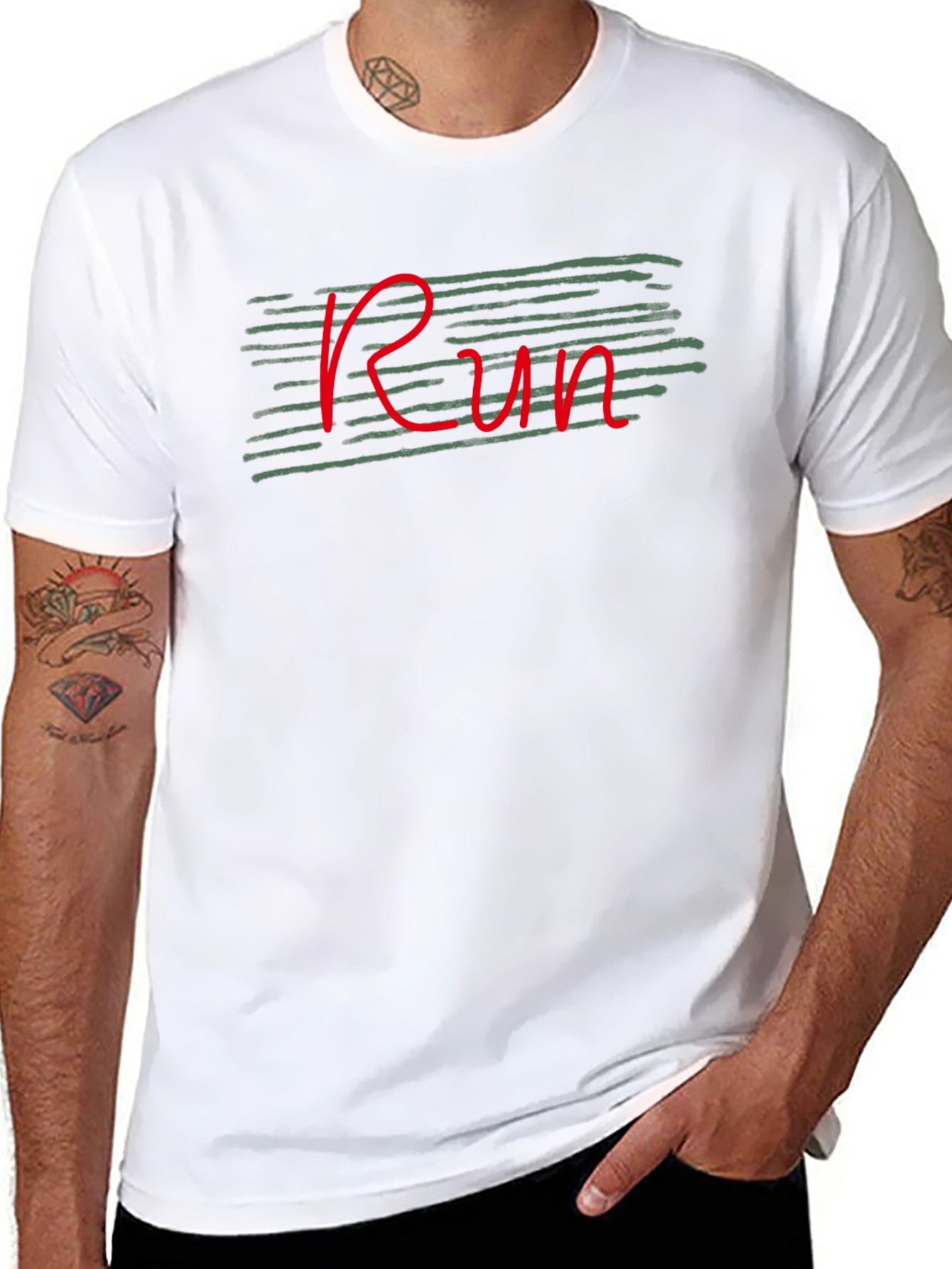 Run Graphic Tee - Black Cotton Casual T-Shirt