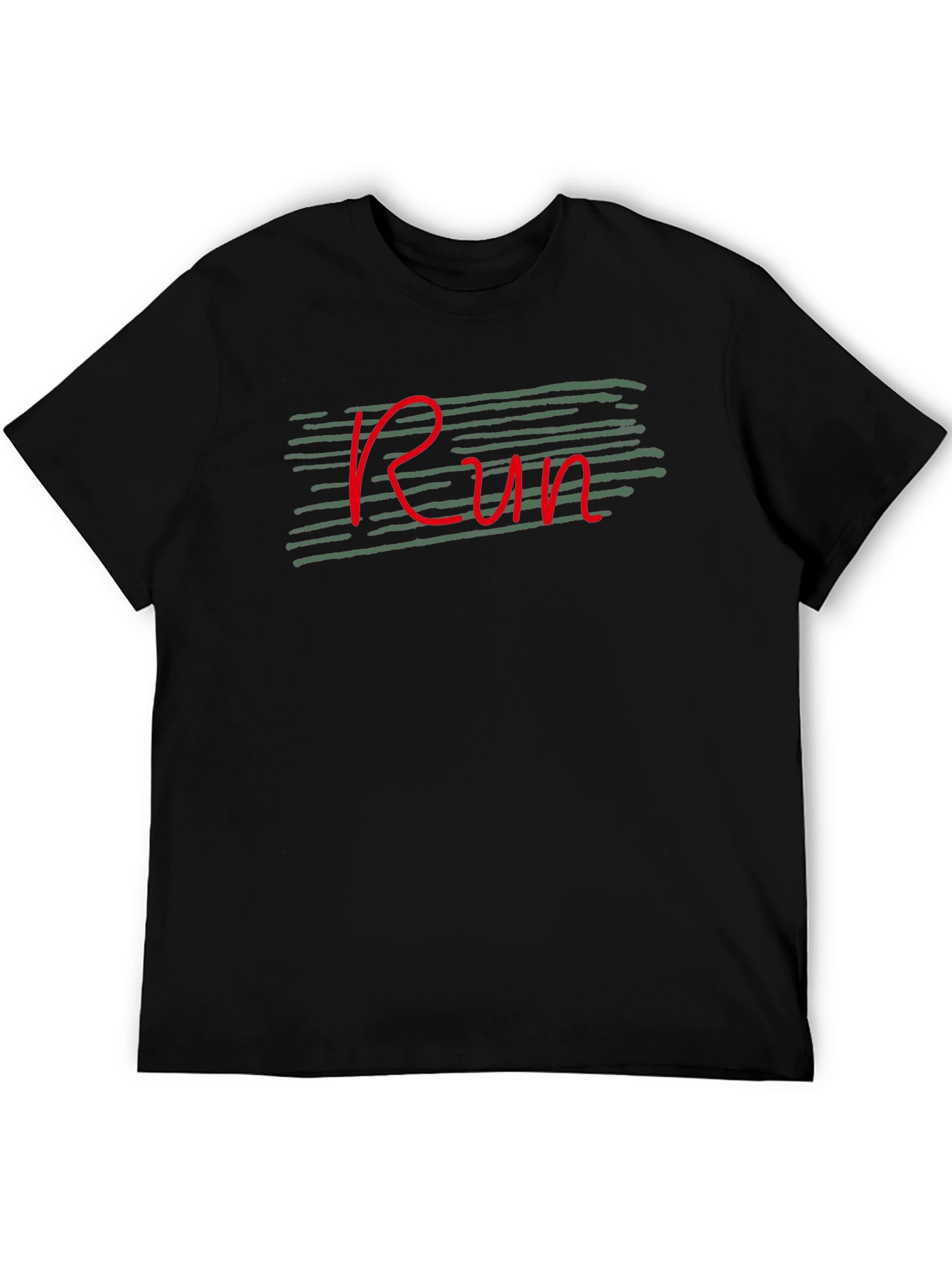 Run Graphic Tee - Black Cotton Casual T-Shirt