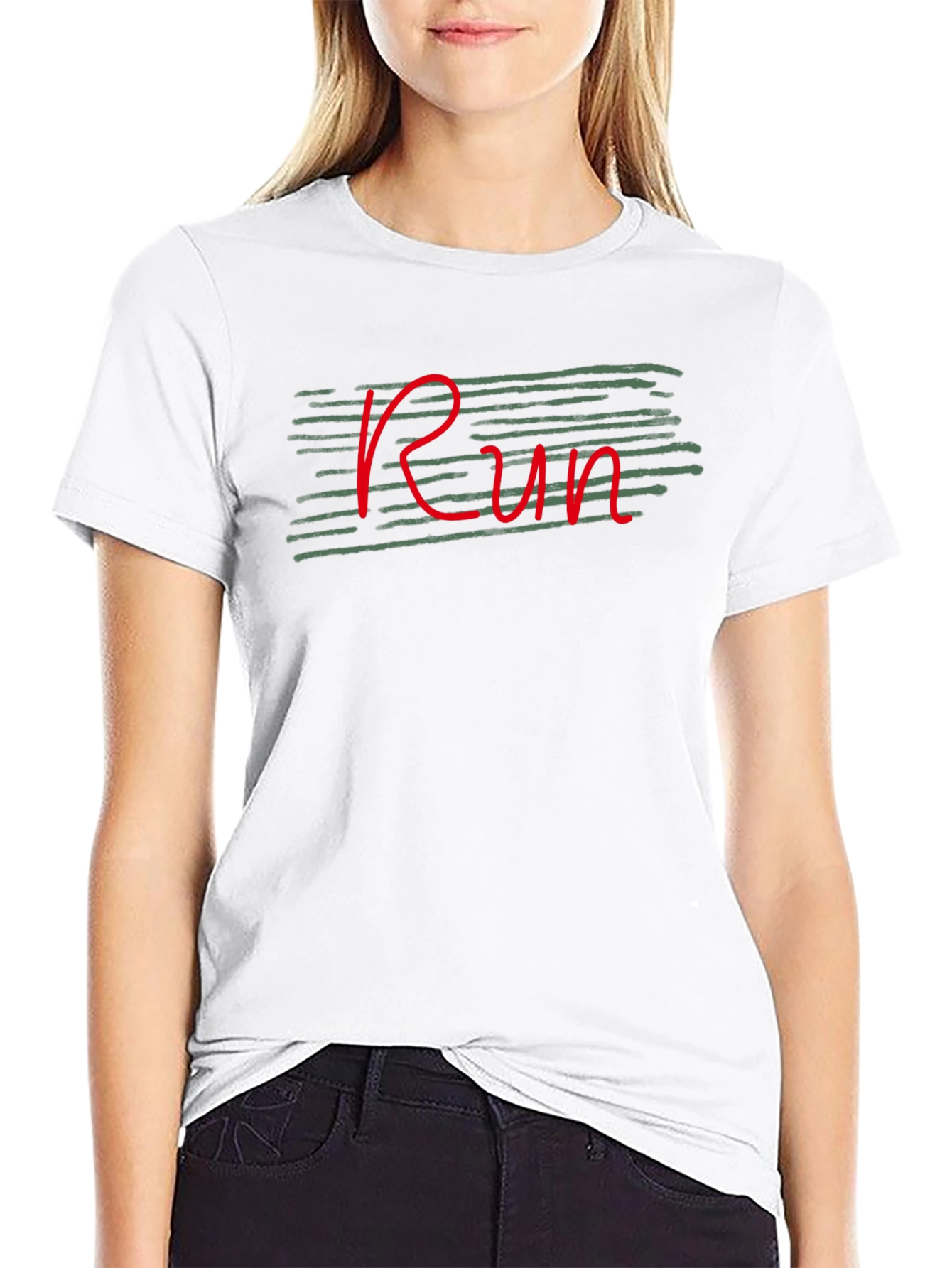 Run Graphic Tee - Black Cotton Casual T-Shirt