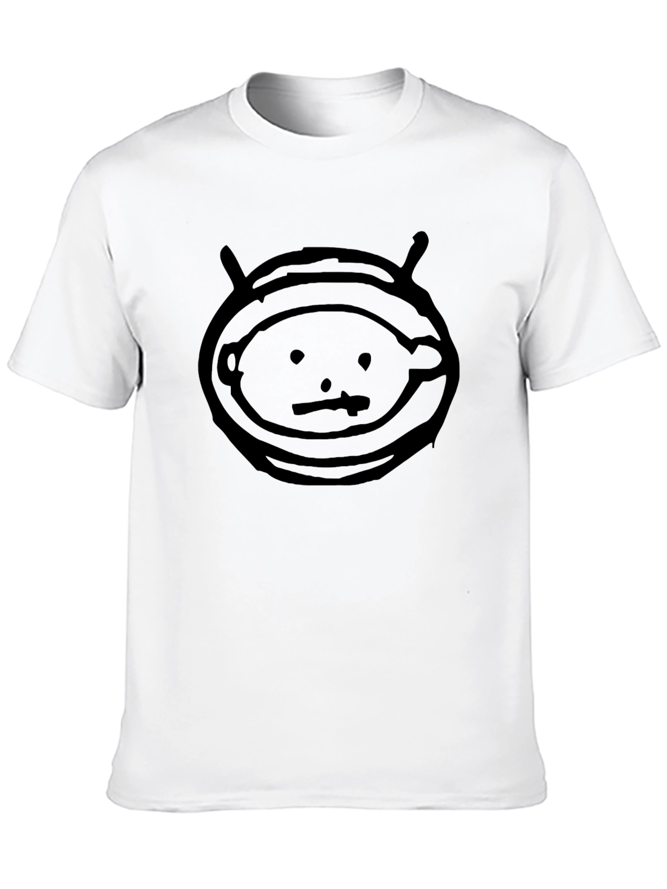 Black T-Shirt with Alien Head Graphic