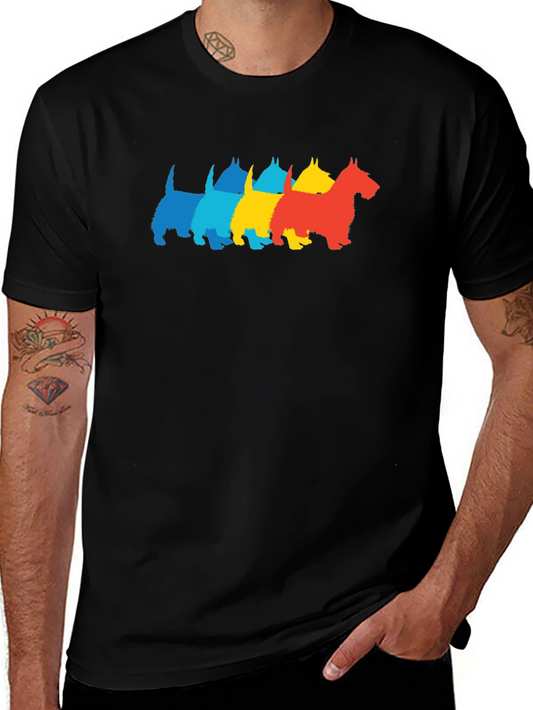 Dog Breed Colorful Silhouette Graphic T-Shirt