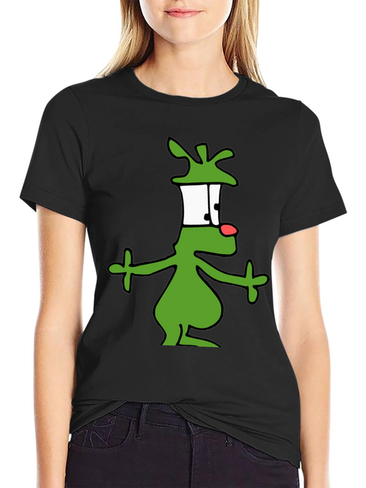 Cartoon Alien Graphic Black T-Shirt